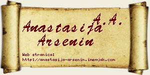 Anastasija Arsenin vizit kartica